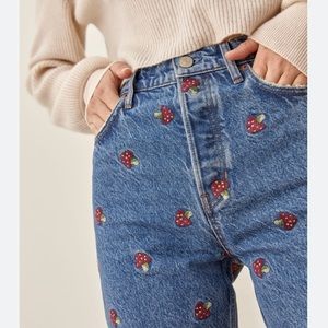 Reformation mushroom high rise straight jeans